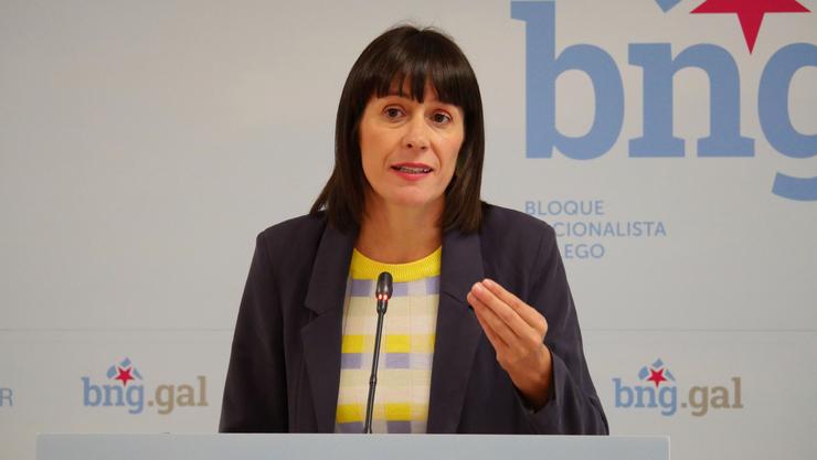 A líder do BNG, Ana Pontón, en rolda de prensa. BNG