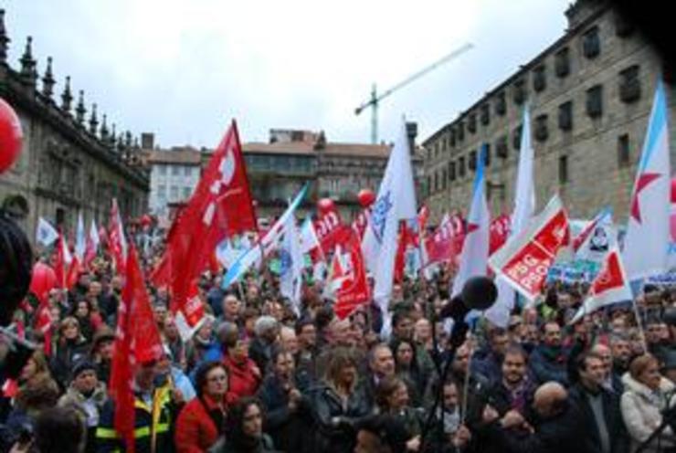 A Quintana ateigada na protesta de SOS Sanidade Pública