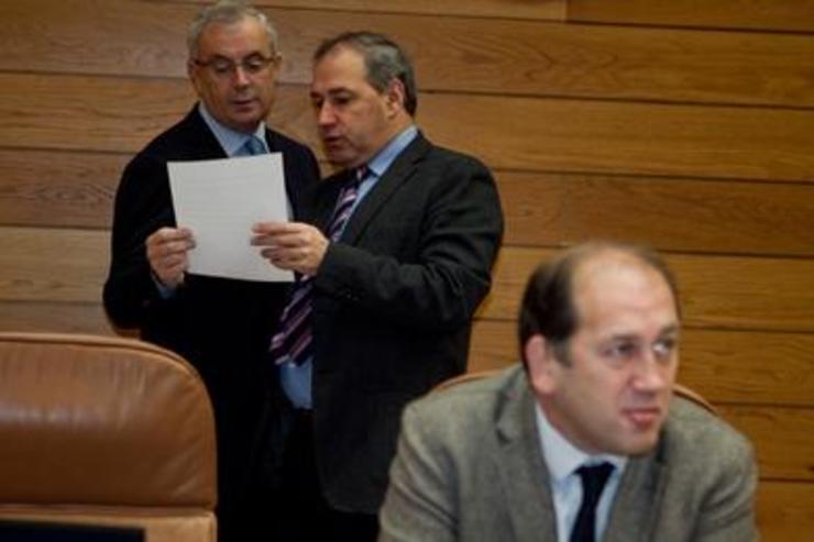 Leiceaga e Vázquez nunha sesión no Parlamento