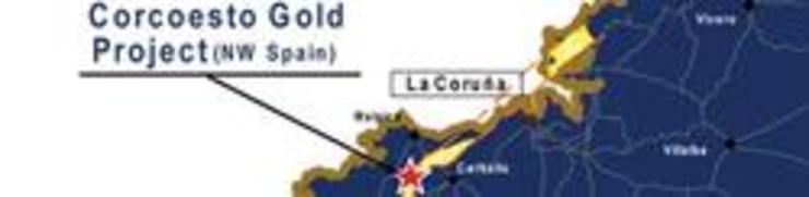 Localización da mina nun mapa da compañía canadense