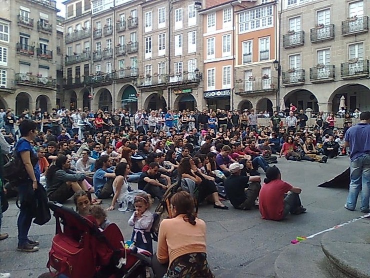 Unha das protesta do movemento 15M en Ourense