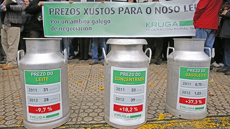 Protesta dos gandeiros polo baixo precio do leite/ RTVE