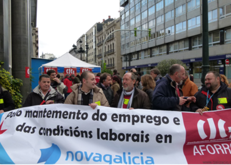 Protesta dos traballadores de Novagalicia Banco 