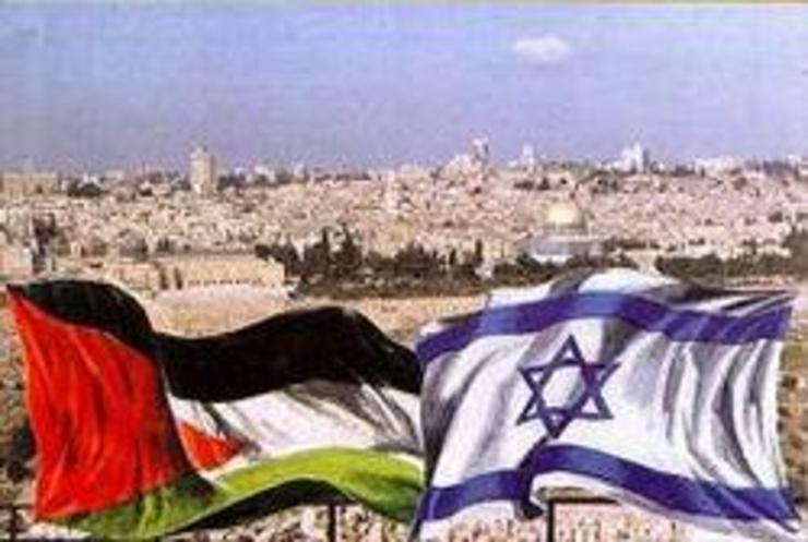 As bandeiras palestina e israelí