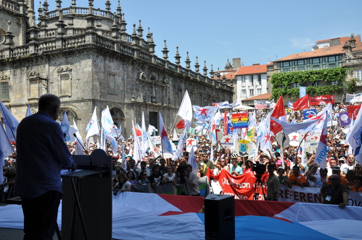 Guillerme Vázquez na súa intervención na Praza Quintana