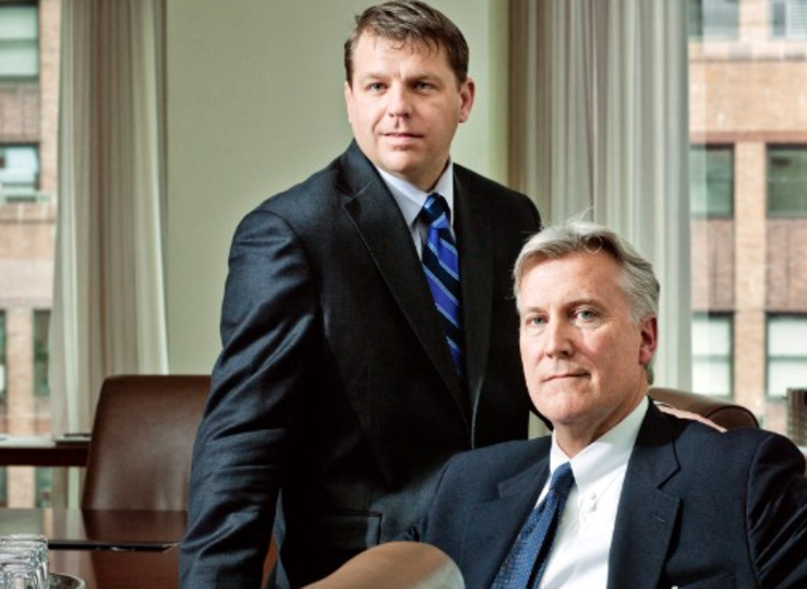 Todd Boehly e Mark Walter nas oficinas do grupo Guggenheim en Nova York