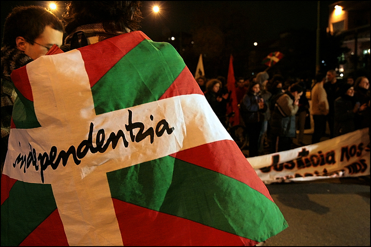 Manifestación nacionalista a favor da independencia do País Vasco