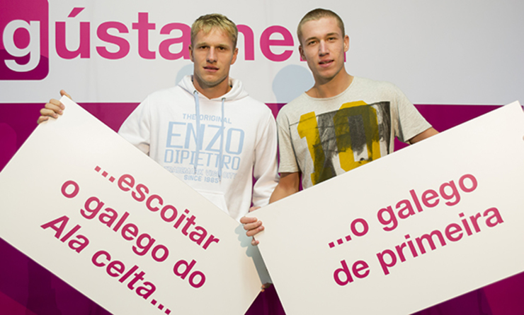 Campaña do Celta para promover o uso do galego.