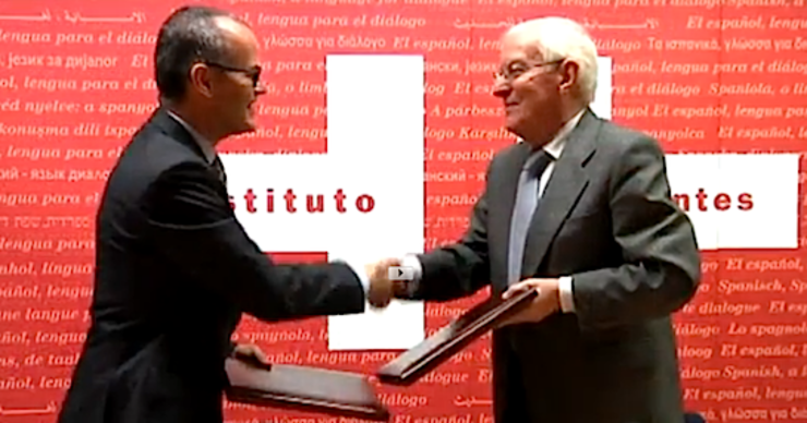 O conselleiro Jesús Vázquez Abad e o director do Cervantes, Víctor García de la Concha.