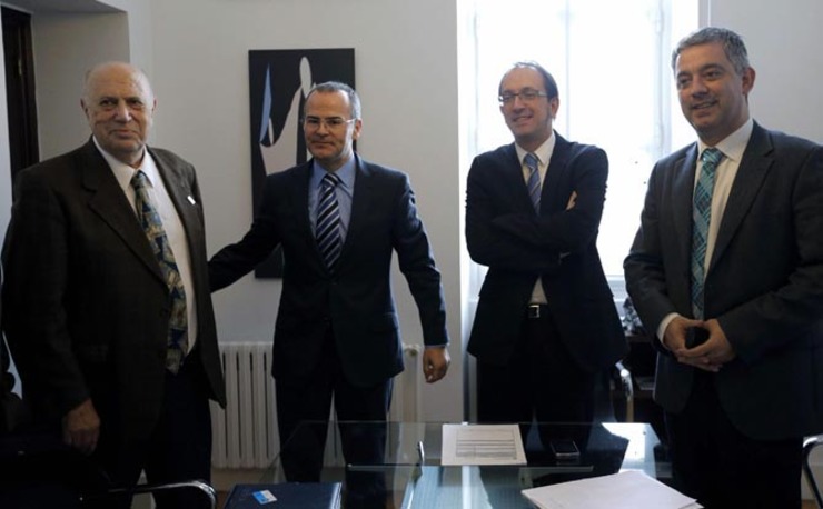 Ferrin con Vázquez, Anxo Lorenzo e Valentín García nun encontro na Xunta