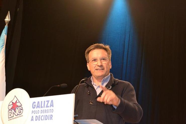 Xavier Vence, dando o seu primeiro discurso como voceiro nacional do BNG