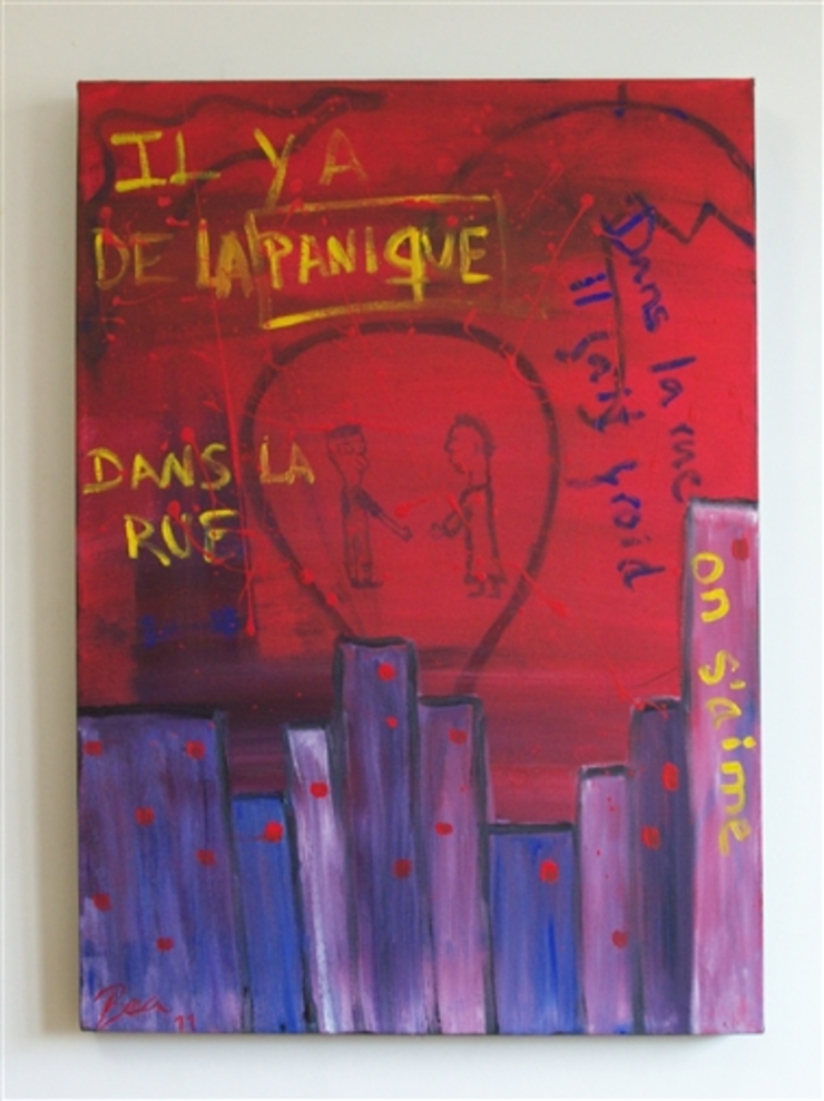 'Dans la rue', obra exposta por Beatriz González na Agora Gallery