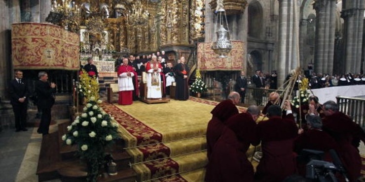 Retransmisión dunha misa na catedral de Santiago