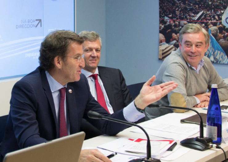 Feijóo, Rueda e Barreiro nun comité de dirección do PPdeG