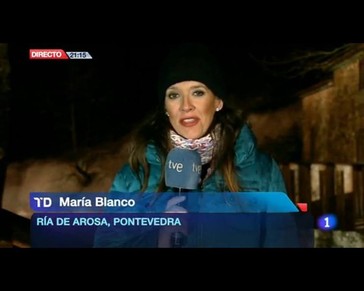 Un dos informativos da TVE no que se pode ver 'Ría de Arosa'