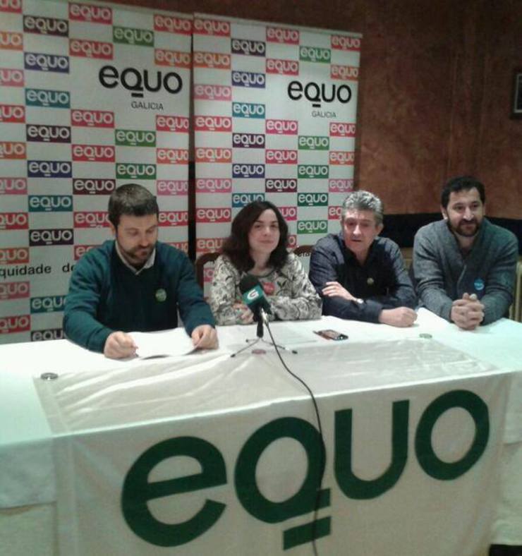 Rolda de prensa de Equo Galicia con Carlos Ferreño, Fernando Rodriguez Lopez, Rosa Rodríguez Sales, Serafin Valencia Triviño e Oscar Milego Fernandez 