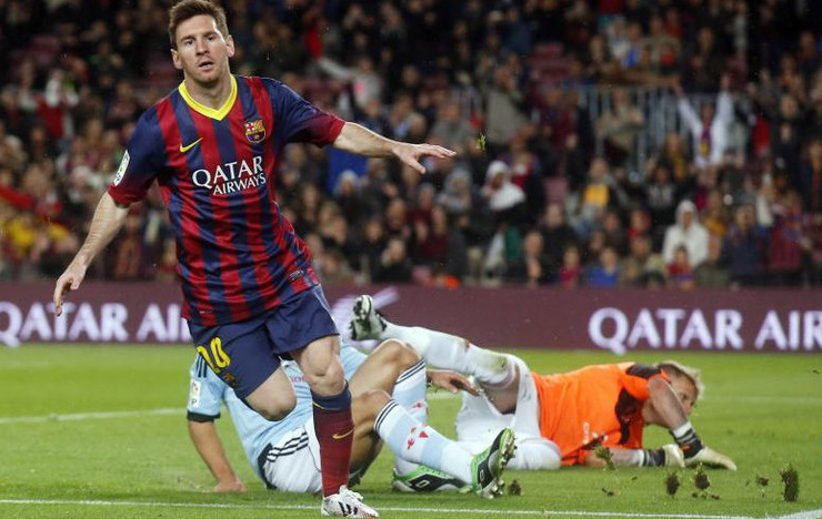 Messi celebra un gol contra o Celta / lfp.es