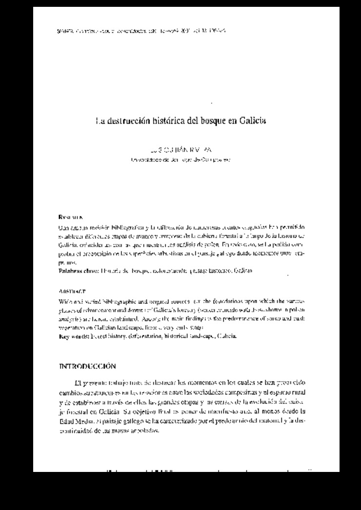 La destrucción histórica del bosque en Galicia, de Luis Guitián Rivera