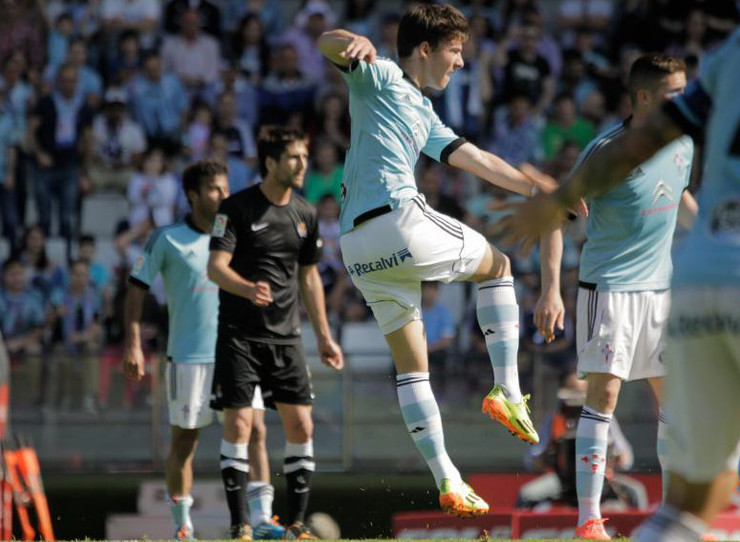 Santi Mina, no remate do segundo gol. 