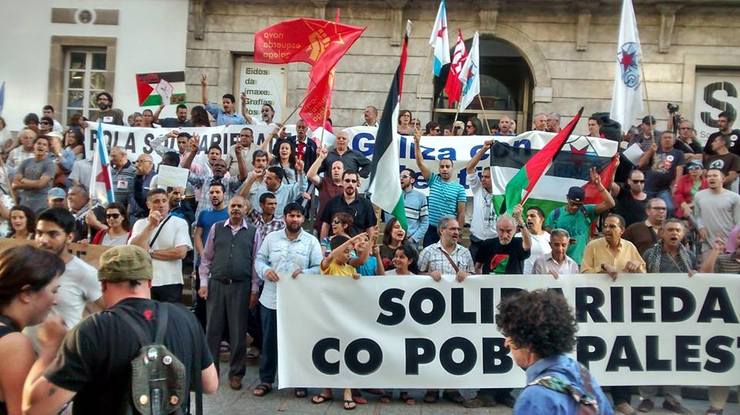 Manifestación en Vigo a prol do pobo de Palestina, en 2014