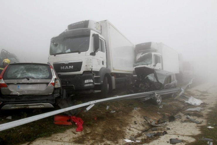Accidente na AP-8 ao seu paso por Abadín 