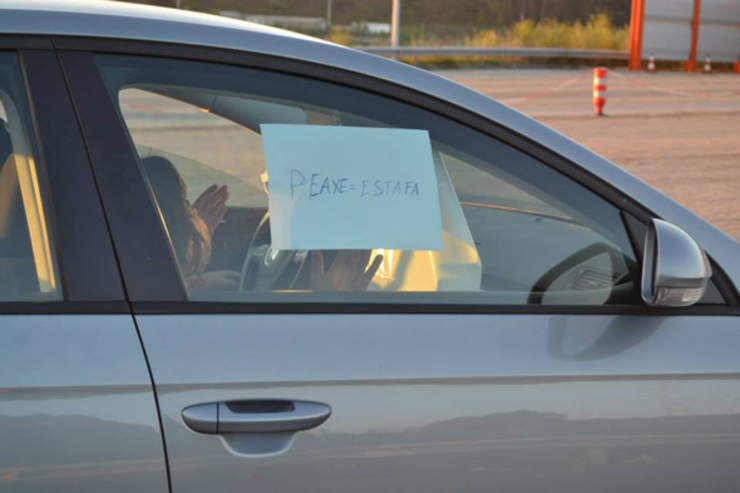 Protestas dos automovilistas na AG-55/ QPC