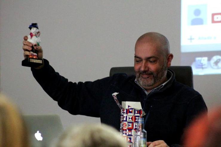 Nacho Mirás na presentación do seu último libro