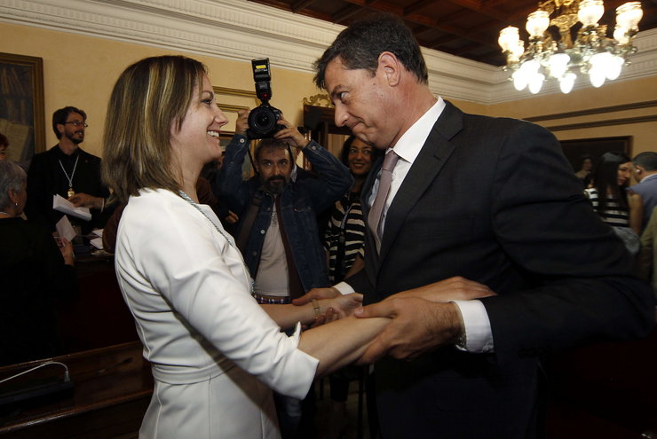 Lara Méndez, alcaldesa de Lugo, co líder do PSdeG, José Ramón Besteiro / Deputación de Lugo