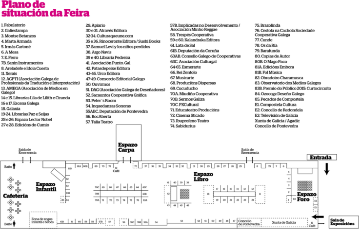 Plano de situación dos expositores da Feira Culturgal 2015 