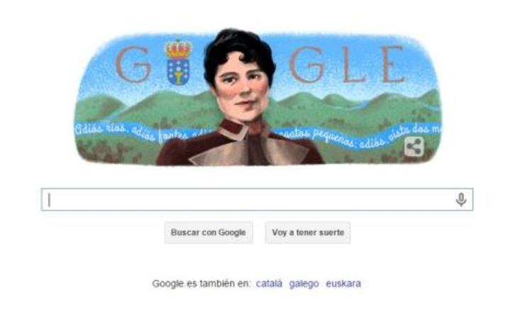 Doodle estático de Google coa imaxe de Rosalía