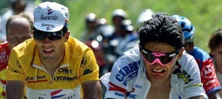 Miguel Induráin e Claudio Chiapucci, nun dos seus duelos nos 90.