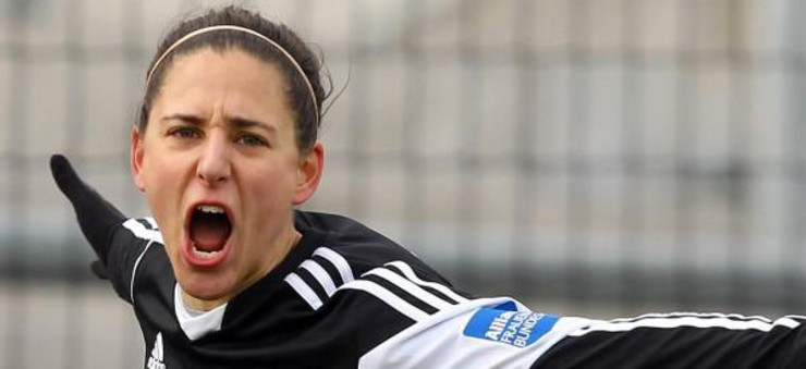 Vero Boquete celebra un gol co Frankfurt alemán.