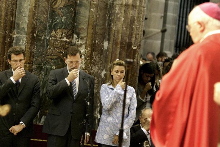 Feijóo, Rajoy e Cospedal nun acto na Catedral de Santigo / xunta