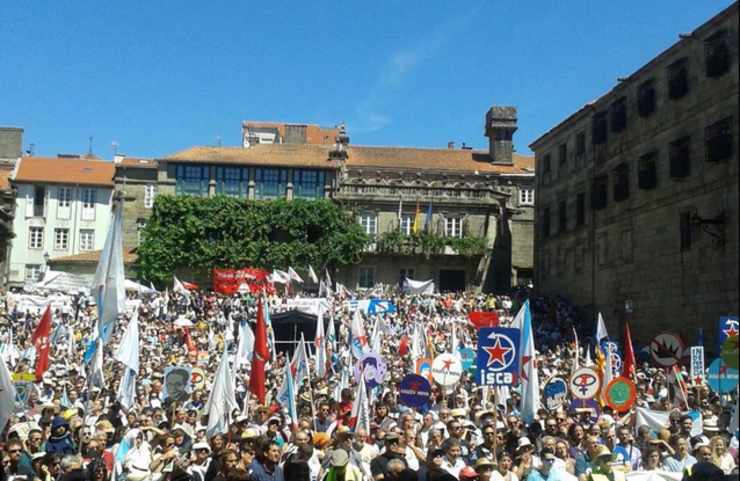 Praza da Quintana o 25 de Xullo de 2015 na manifestación de A Nación Galega 