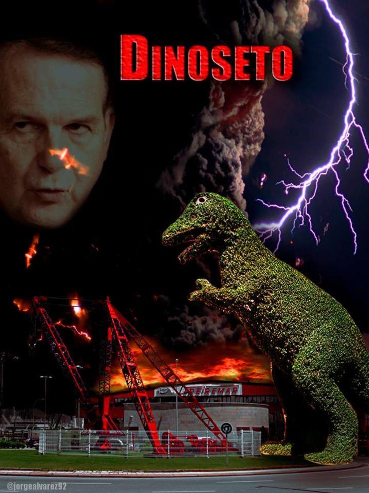 Composición co famoso dinoseto de Vigo