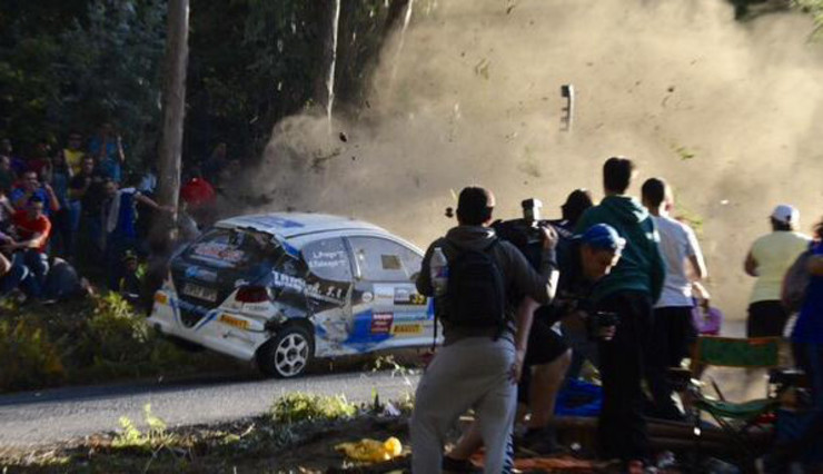 Imaxe do accidente no rally da Coruña. 