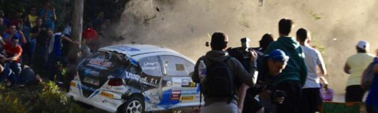 Imaxe do accidente no rally da Coruña. 