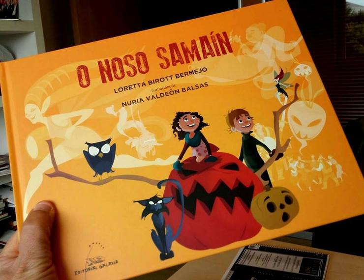 O noso Samaín, libro ilustrado editado por Galaxia nunha imaxe de Lorena Britrott