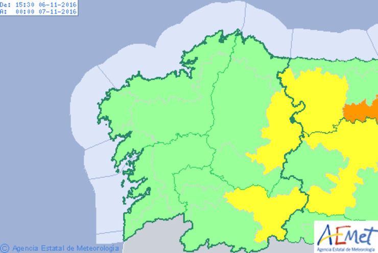 Alertas da AEMT para este luns e domingo