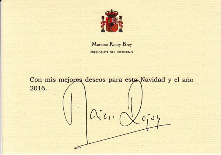 Felicitación de Rajoy a Manuel P.C.