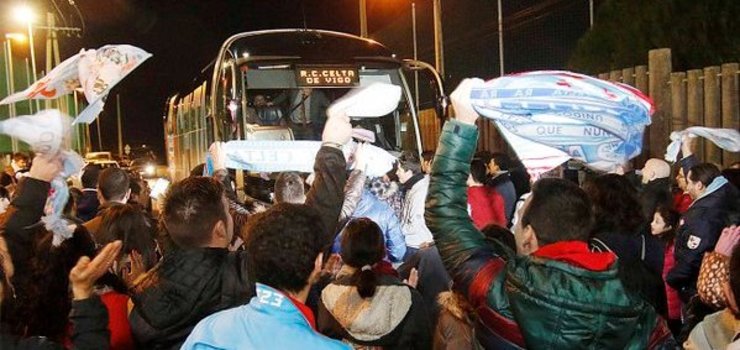 Os seareiros celestes acudiron á Madroa a apoiar os seus antes da viaxe a Madrid. 