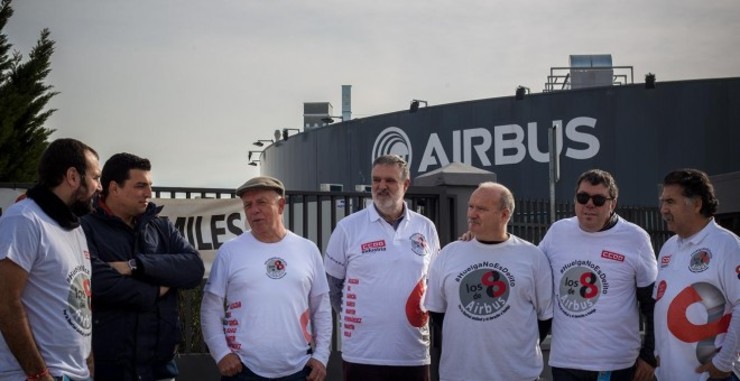 Os oito traballadores de Airbus acusados de agresión durante unha manifestación de traballadores 