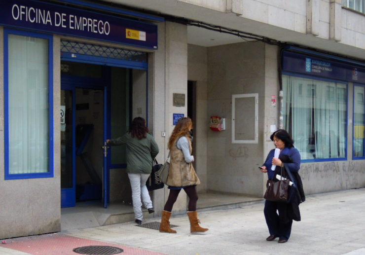 Oficina do Servicio Público de Emprego, onde se tramitan as axudas do paro, en Pontevedra 