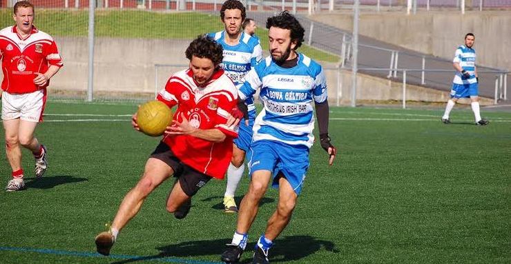 Fillos de Breogán - Madrid Harps, primeiro partido de fútbol gaélico en Galicia.