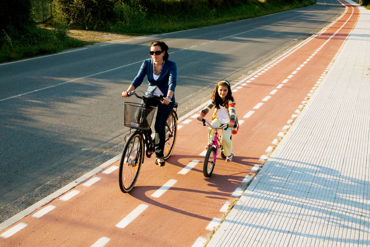 Un carril bici en Carballo 