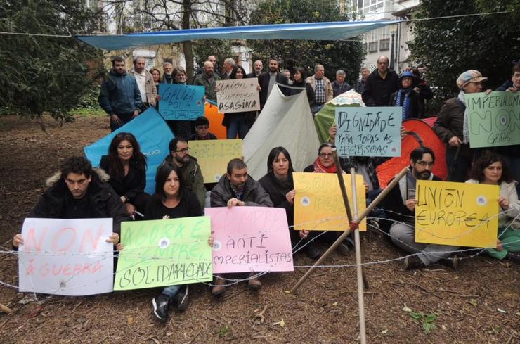 Campamento simbólico do BNG para protestar pola situación dos refuxiados / BNG
