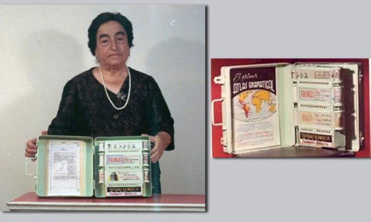 Dona Angelita, inventora en 1949 da Enciclopedia Mecánica, precursora do libro electrónico.