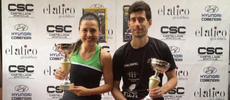 Xisela Aranda e Borja Golán, de novo campións de España de squash. / @Naffta