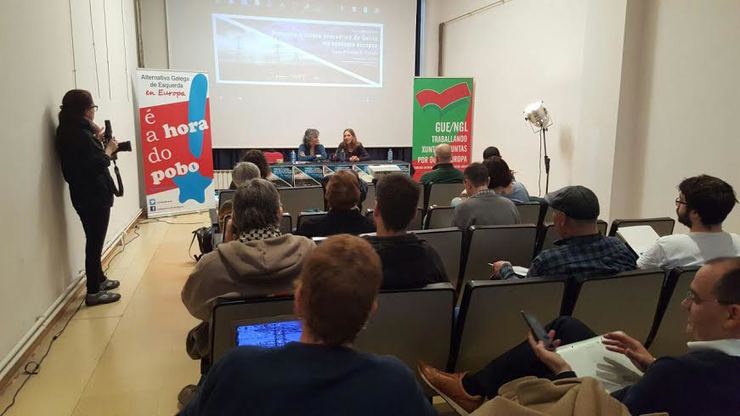 Lidia Senra nas Xornadas realizadas por AGE en Europa sobre a situación enerxética de Galicia