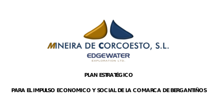 Portada do proxecto de Plan Estratéxico elaborado por Edgewater para financiar aos municipios e a comarca de Bergantiños